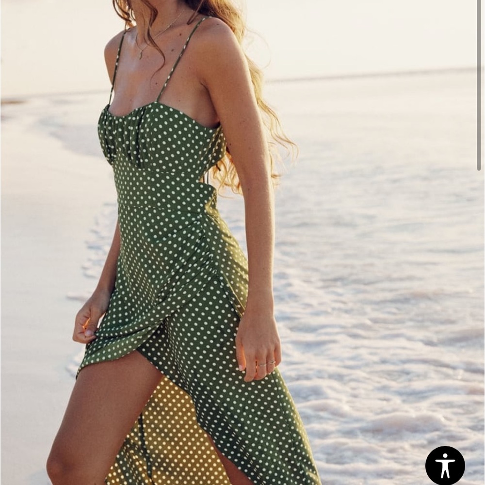 Zara polka dot corset midi dress